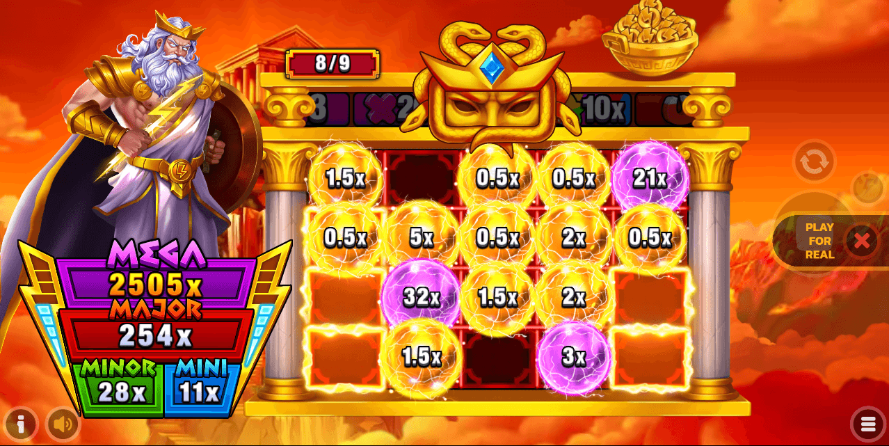 The Bonus Screen on Alpha Gods Zeus 2