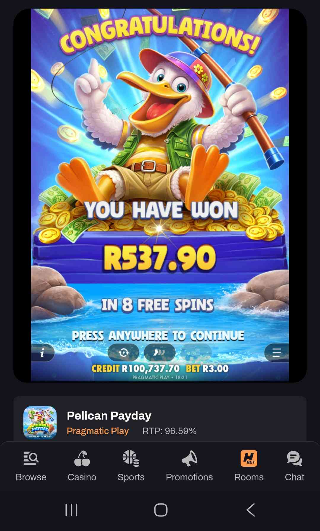 2nd bonus win